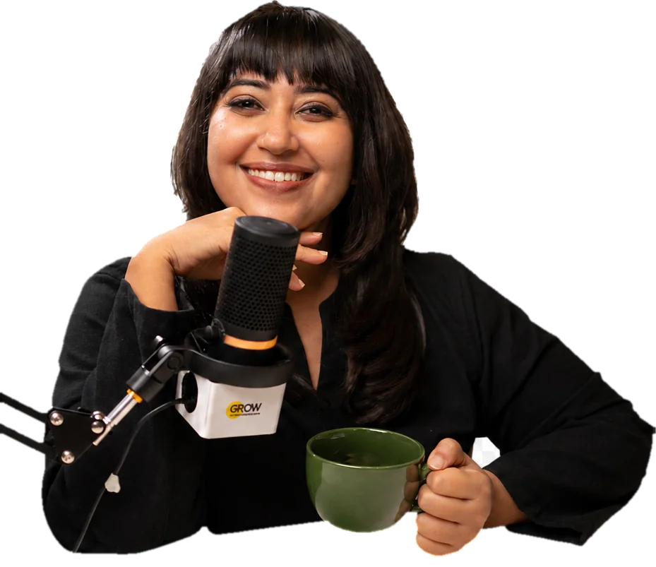 Geetika Khurana at the mic, ready to talk tarot