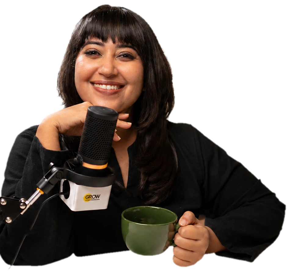 Geetika Khurana at the mic, ready to talk tarot