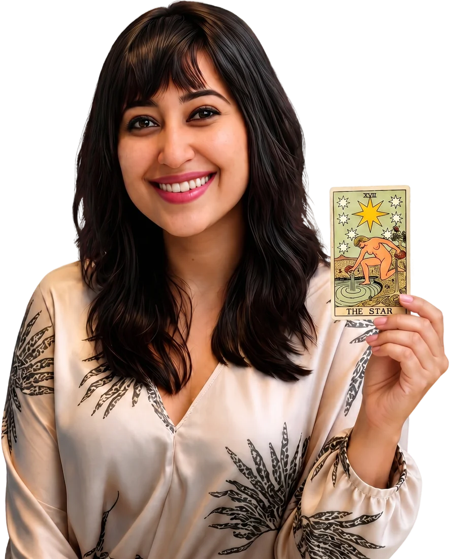 Geetika Khurana holding The Star tarot card